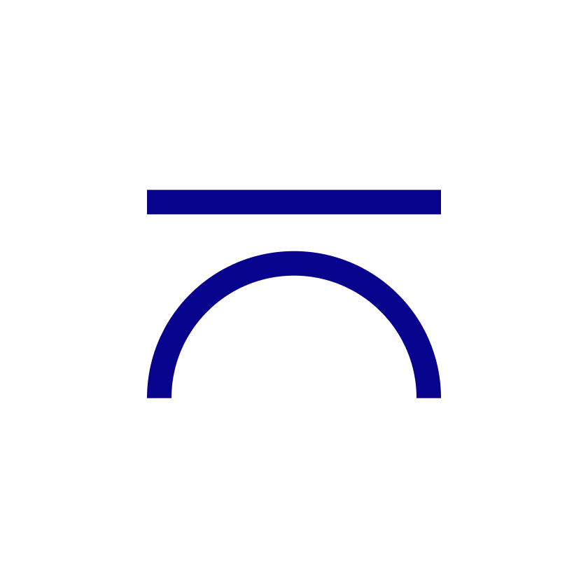 Blue Clear Horizon bridge icon on a white background.